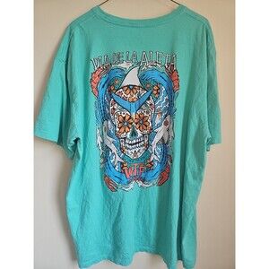 WTF "What the Fin" Skull Surfing Double Sided T shirt XXL